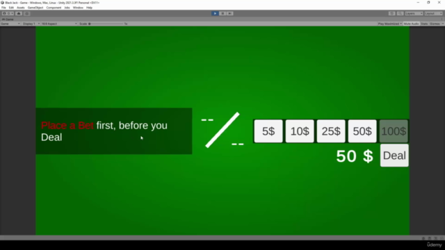 Unity Game Tutorial: Black Jack - Card Game – Screenshot 1
