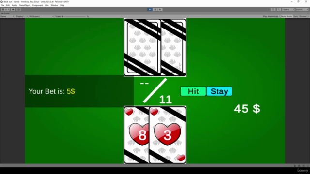 Unity Game Tutorial: Black Jack - Card Game – Screenshot 2