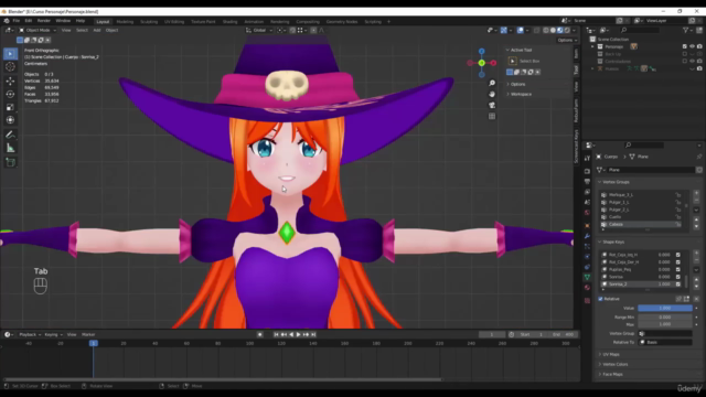 Creando un personaje de anime en Blender – Screenshot 3