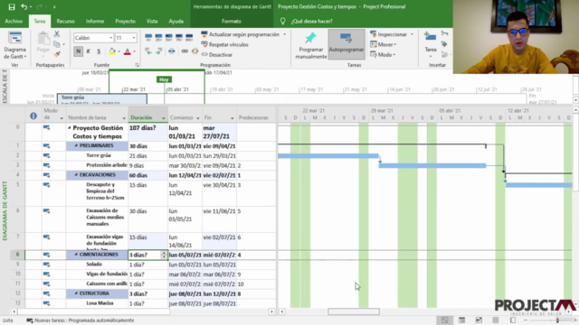 Gestión de costos y tiempos ll (Microsoft Excel y Project) – Screenshot 3