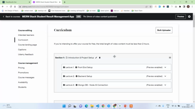 MERN Stack Student Result Management App – Screenshot 1