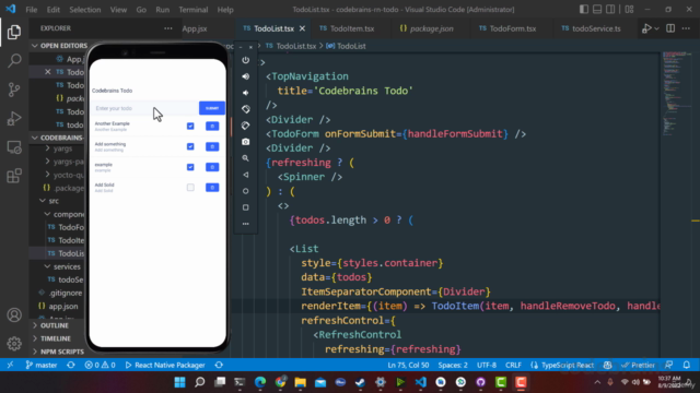 Build A TodoList with NestJS, MongoDB and React Native – Screenshot 1
