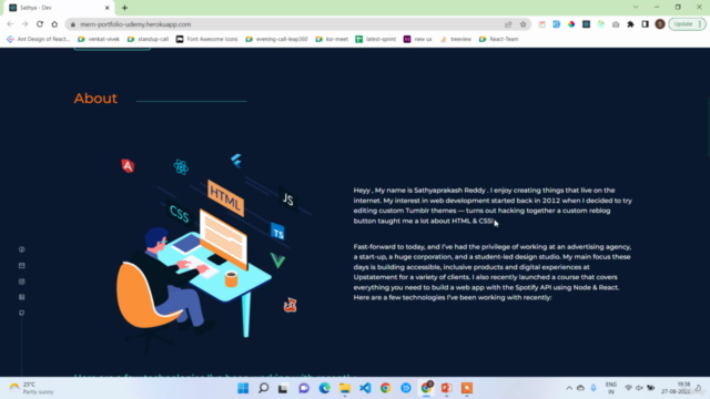 MERN Stack Portfolio Application – Screenshot 1
