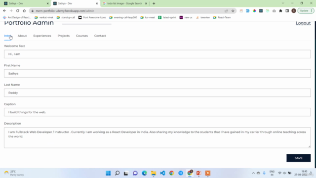 MERN Stack Portfolio Application – Screenshot 4