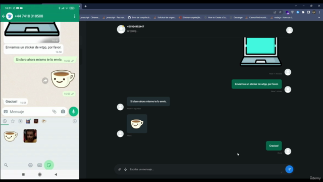 Aprende a crear un chat con el API de WhatsApp, MEAN STACK. – Screenshot 3