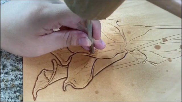 Leather carving Calla Lily Leathercraft – Screenshot 1