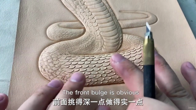 Leather carving Snake Leather craft – Screenshot 2