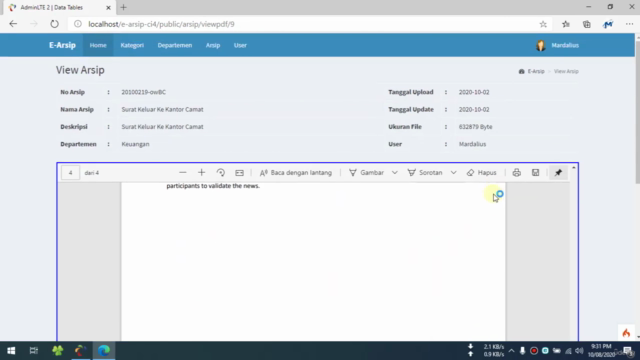 Membangun Aplikasi E-Arsip Dengan Codeigniter 4 – Screenshot 3