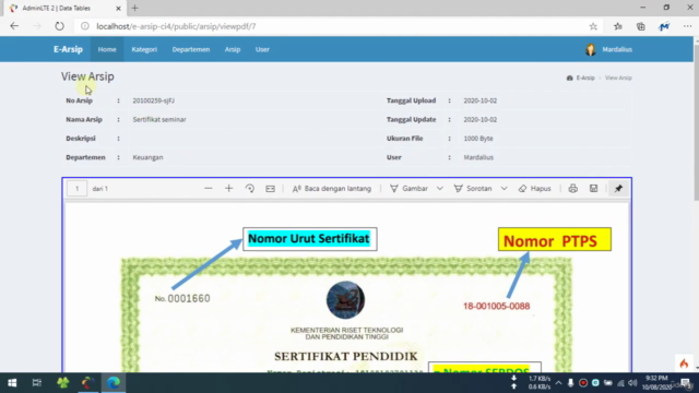 Membangun Aplikasi E-Arsip Dengan Codeigniter 4 – Screenshot 4