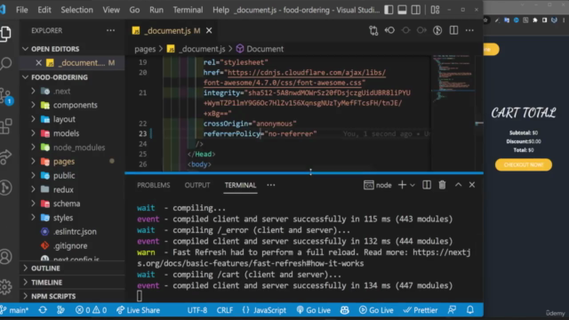React (Next.js) ile Full Stack Yemek Sipariş Projesi – Screenshot 2