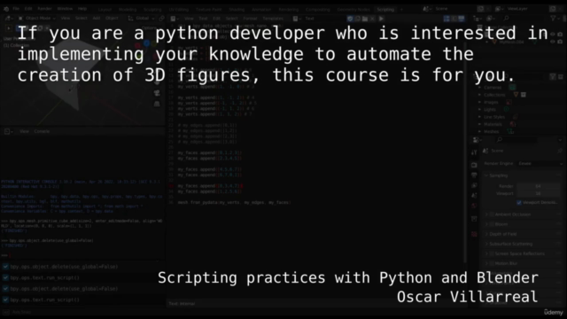 Scripting practices with Python and Blender – Screenshot 1