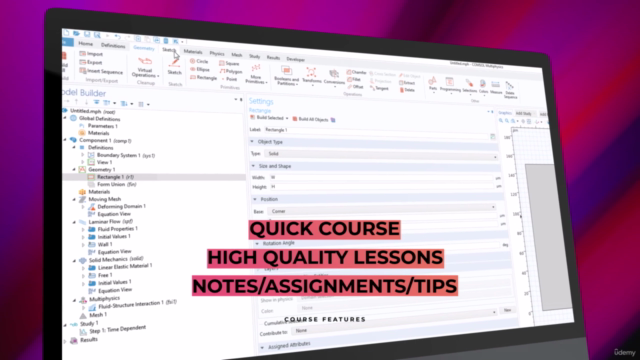 Fluid Structure Interaction (FSI) in COMSOL Multiphysics® – Screenshot 4