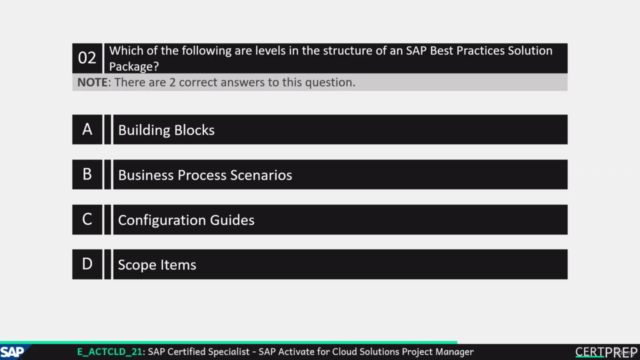 E_ACTCLD_21 - SAP Activate Project Manager | Exam Questions – Screenshot 1