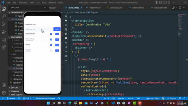 Build A TodoList with Elixir, Phoenix and React Native – Screenshot 1