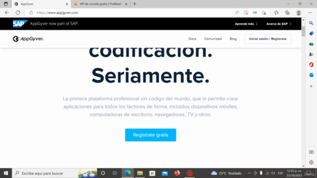 Crear un banco de recetas sin código con AppGyver – Screenshot 1