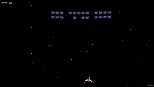 Space Invaders with JavaScript and HTML Canvas – Screenshot 1