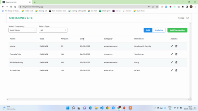 Expence Tracker App In React , Redux , Firebase , Mantine – Screenshot 2
