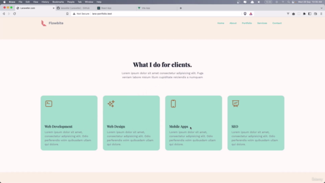 3 Portfolio Projects with Laravel + Blade, Vue JS, React JS – Screenshot 2