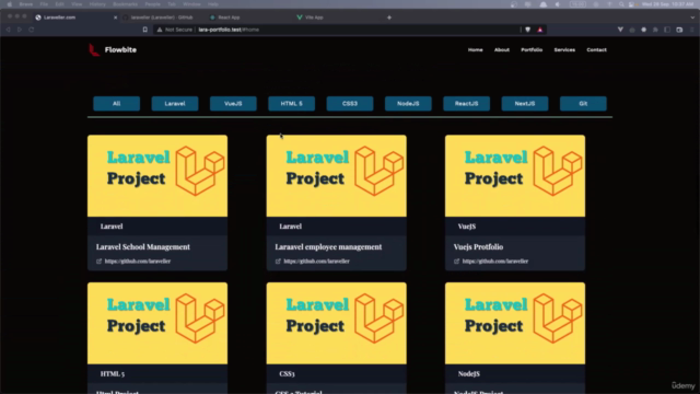 3 Portfolio Projects with Laravel + Blade, Vue JS, React JS – Screenshot 3