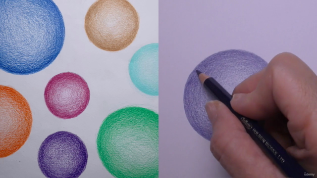 「コンパスで描いたみたいな丸、球が描けますか?そのコツをつかんで色鉛筆だけで風船を下書きから描く」 – Screenshot 2