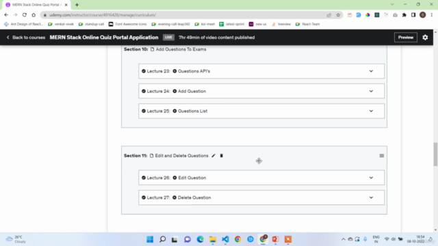 MERN Stack Online Quiz Portal Application – Screenshot 3