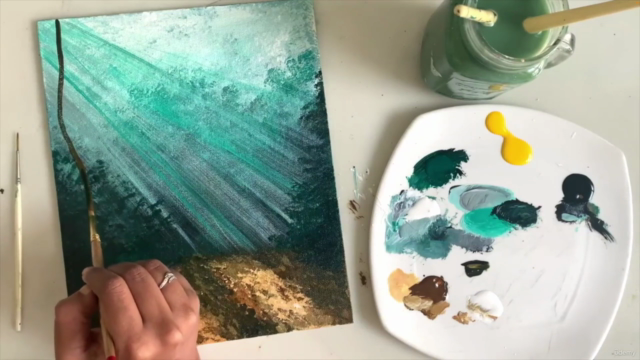 Sunrays In Forest - Acrylic Painting For Beginners – Screenshot 4