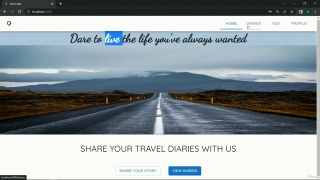MERN Stack Advanced Travel Diaries Blog Project (2022) – Screenshot 2