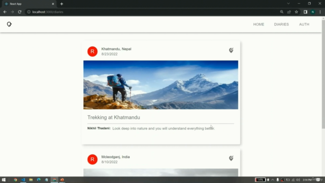 MERN Stack Advanced Travel Diaries Blog Project (2022) – Screenshot 4