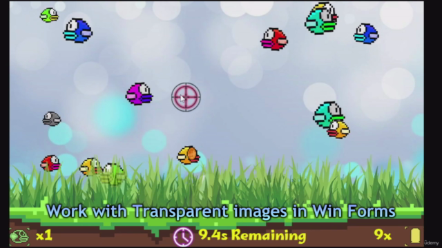 C# Win Forms Flappy Bird Hunting Game OOP Master Class in VS – Screenshot 4