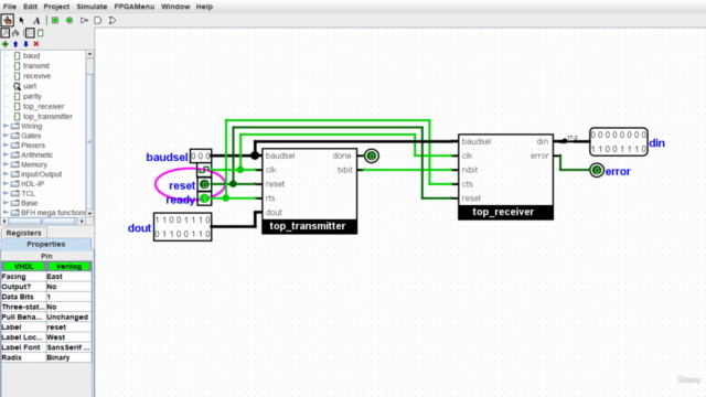 VERILOG / VHDL guided project tutorial UART design on FPGA – Screenshot 2