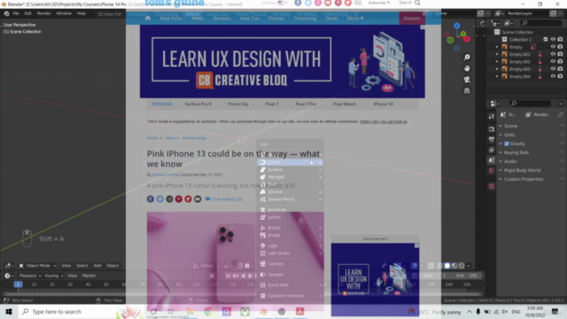Step-by-Step iPhone 14 Pro 3D Modelling and Rendering – Screenshot 1