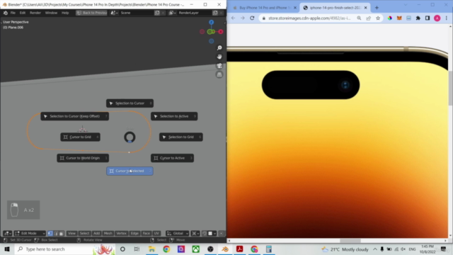 Step-by-Step iPhone 14 Pro 3D Modelling and Rendering – Screenshot 2