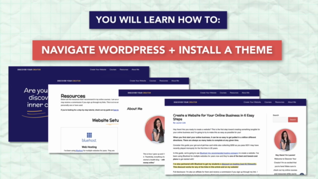 Create a Website: Hosting, WordPress Setup, and Blog Design – Screenshot 4