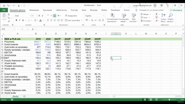 Modelowanie finansowe – prognoza sprawozdania finansowego I – Screenshot 1