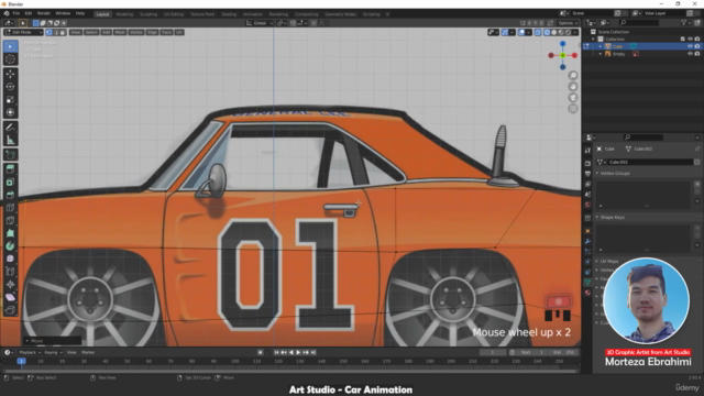 Modelling and Animating a Car in Blender – Screenshot 1