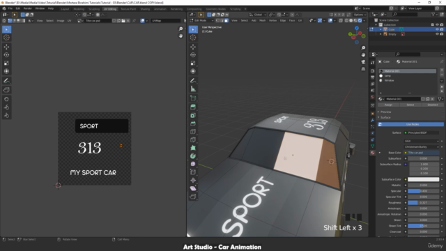 Modelling and Animating a Car in Blender – Screenshot 2