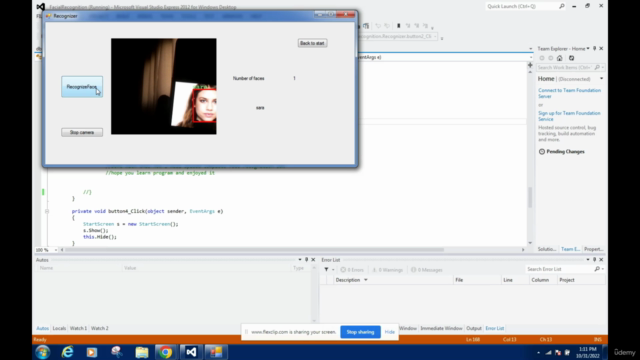 Face recognition from SQL Database using C# – Screenshot 4