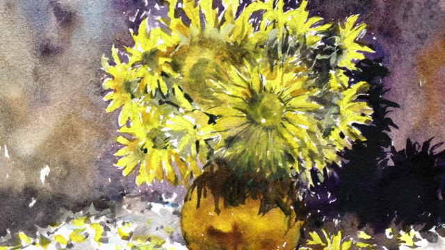 Painting Sunflowers in Watercolor – Screenshot 1