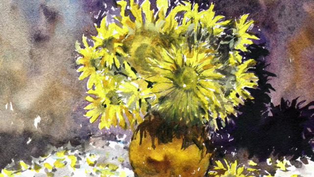 Painting Sunflowers in Watercolor – Screenshot 2