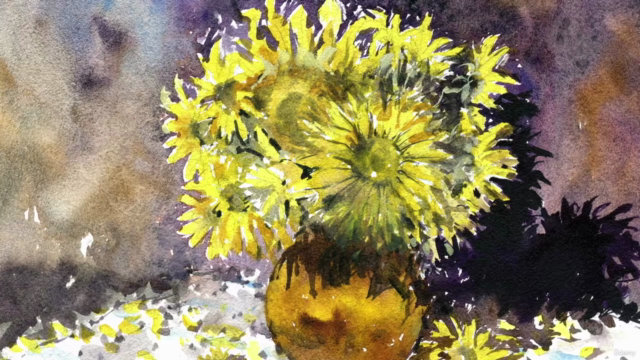Painting Sunflowers in Watercolor – Screenshot 3