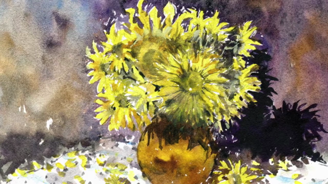 Painting Sunflowers in Watercolor – Screenshot 4