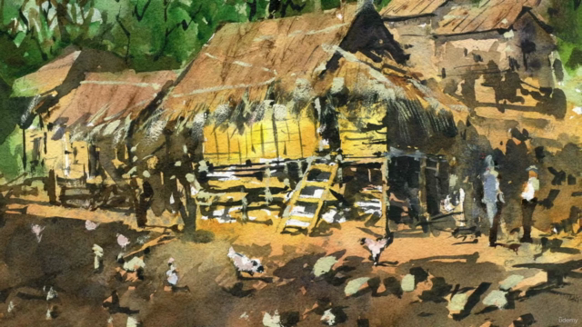 Loose Watercolor Essentials: Village Huts in Watercolor – Screenshot 2