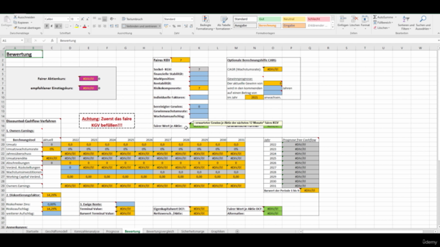 Aktienanalyse & Unternehmensbewertung mit Excel – Screenshot 2