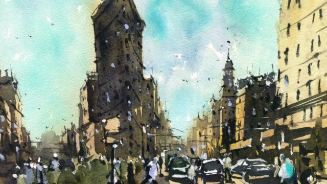 New York City Urban Landscape in Watercolour – Screenshot 4