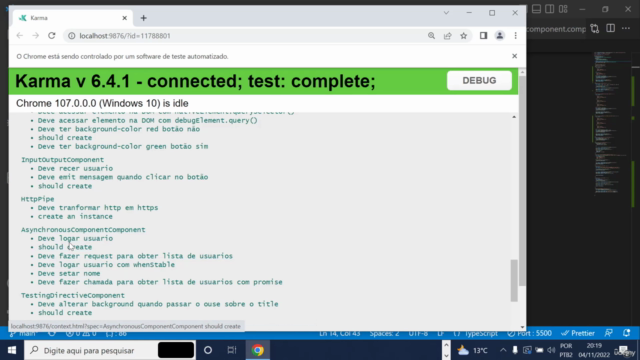 Testes Unitários do Zero com Angular 14 / Jasmine e Karma - Screenshot_01