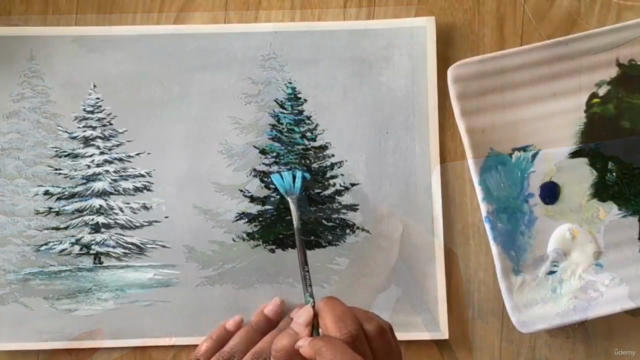 How To Paint Snowy Pine Trees - Acrylic Masterclass – Screenshot 2