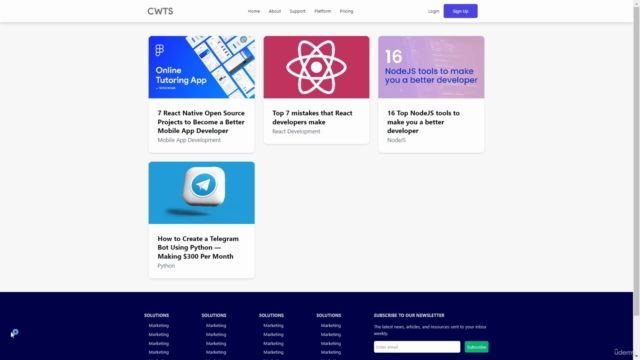 Create a Blog Website in ReactJS, TailwindCSS and Strapi CMS – Screenshot 1