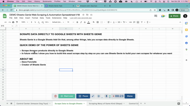 Web Scraping: Scrape Data to Google Sheets with Sheets Genie - Screenshot_01