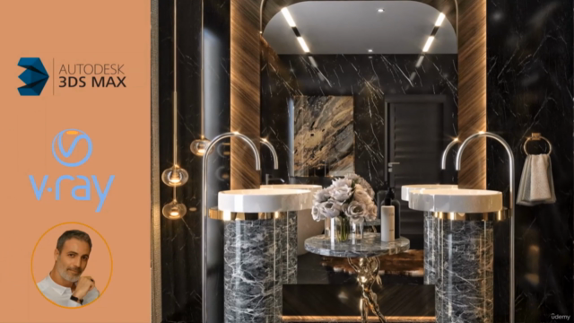 3Ds Max V-ray5 Gerçekçi Banyo Aydınlatma (2022) – Screenshot 4
