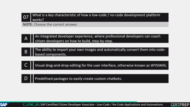 C_LCNC_01 - SAP Certified Citizen Developer | Exam Questions – Screenshot 4